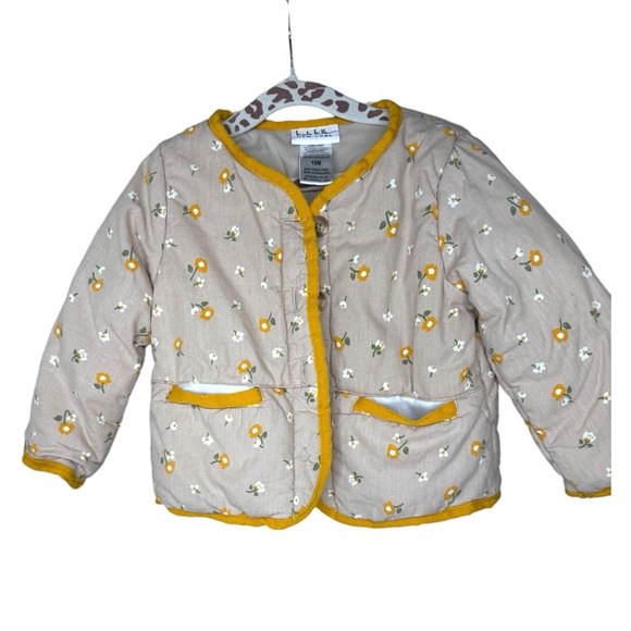 VTG NICOLE MILLER NY QUILTED TAN&YELLOW GOLD FLORAL PRINT JACKET*GIRLS 18 Months - Picture 7 of 10